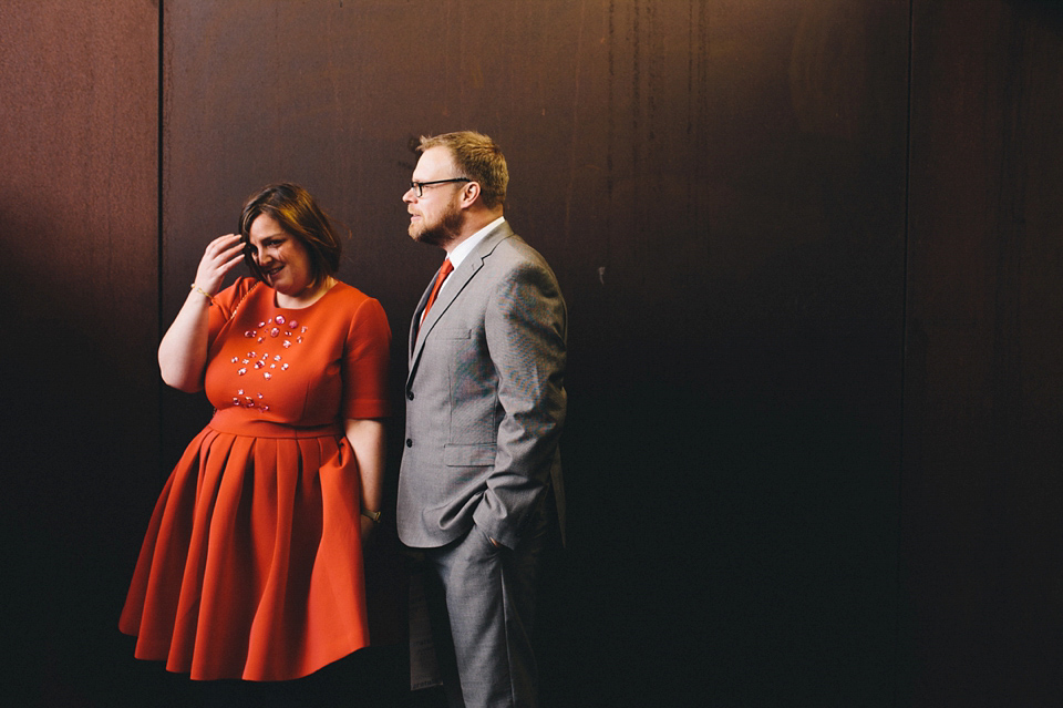 Katherine wears a Charlie Brear gown for her wedding at the Baltic Gateshead. Photography by The Twins.