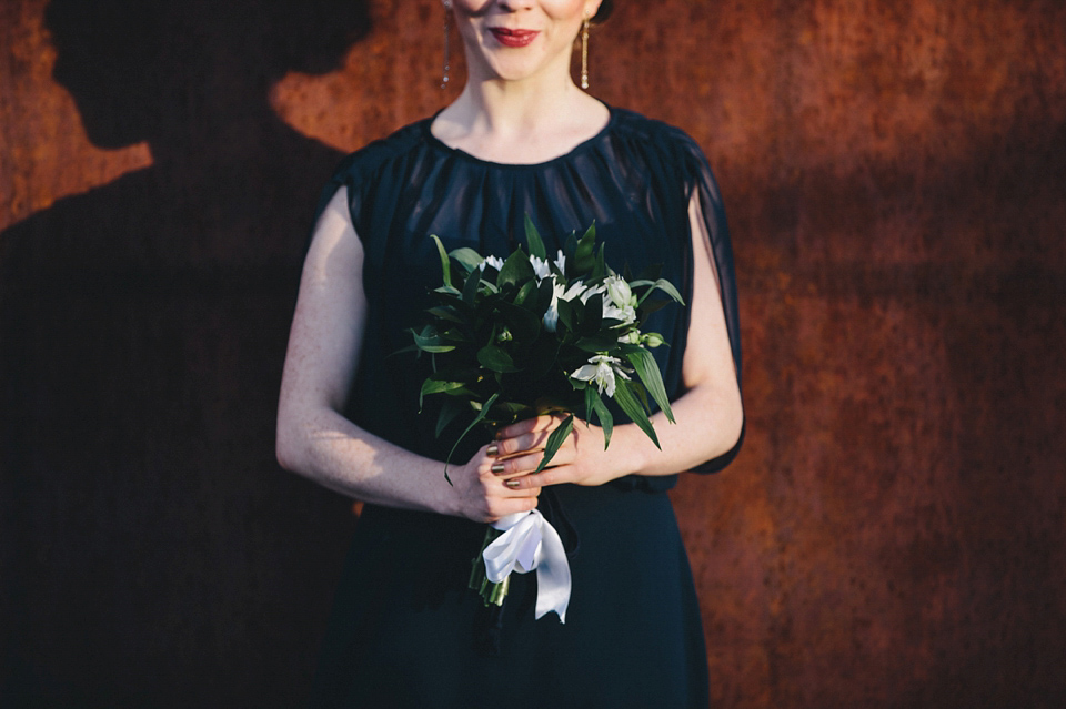 Katherine wears a Charlie Brear gown for her wedding at the Baltic Gateshead. Photography by The Twins.