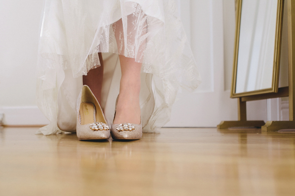 Katherine wears a Charlie Brear gown for her wedding at the Baltic Gateshead. Photography by The Twins.