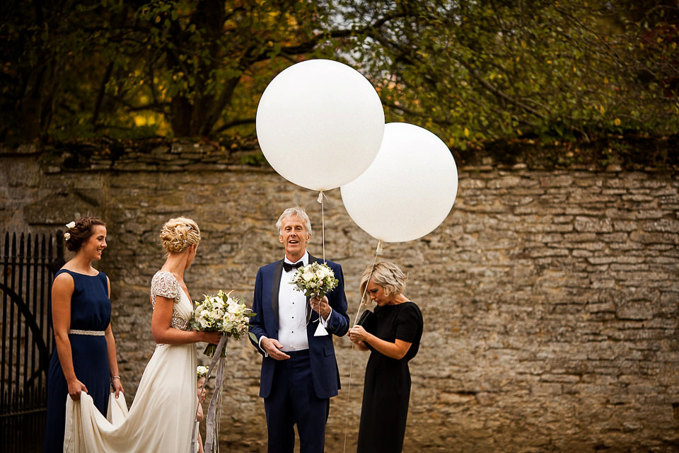 A Jenny Packham dress for an elegant black tie wedding at Aynhoe Park. Photography by Matt Parry.