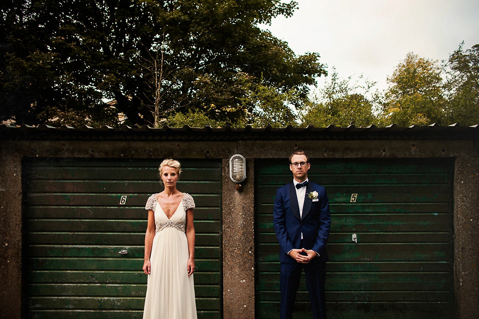 A Jenny Packham dress for an elegant black tie wedding at Aynhoe Park. Photography by Matt Parry.