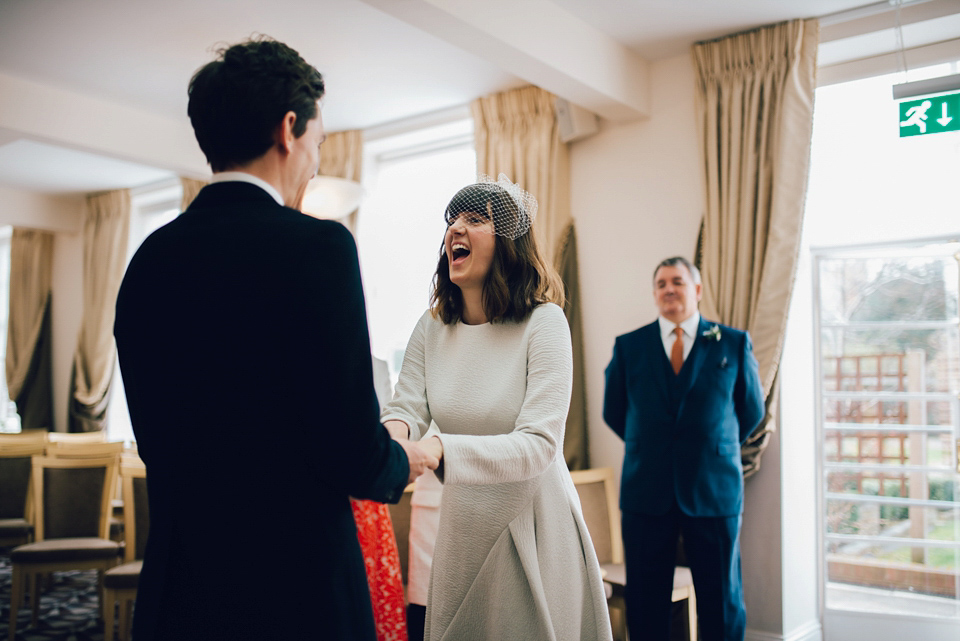 Two ceremonies and a second hand dress for a relaxed and informal family garden wedding. Photography by Dan Walker.