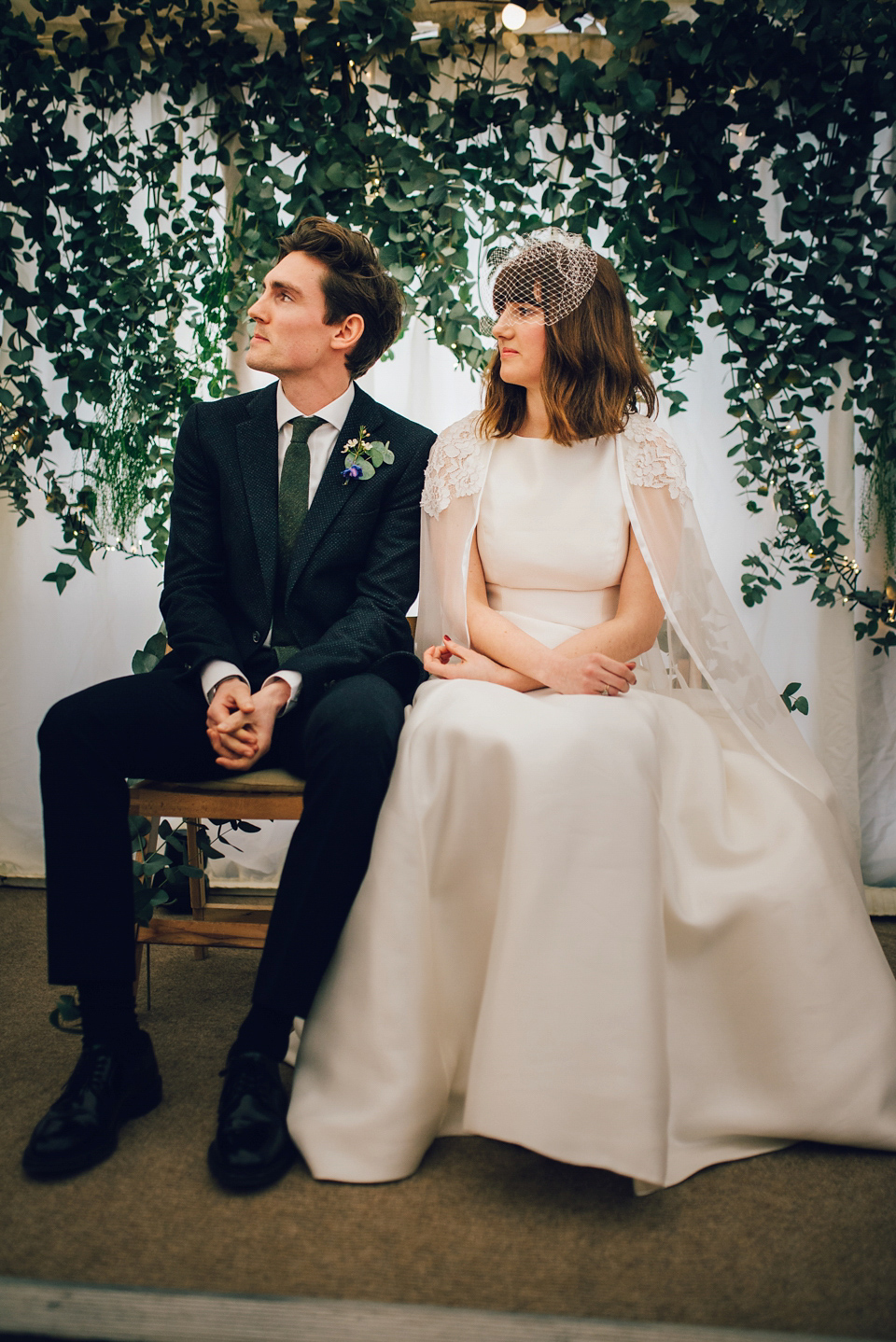 A Second Hand Dress and Lace Cape for A Relaxed and Informal Family