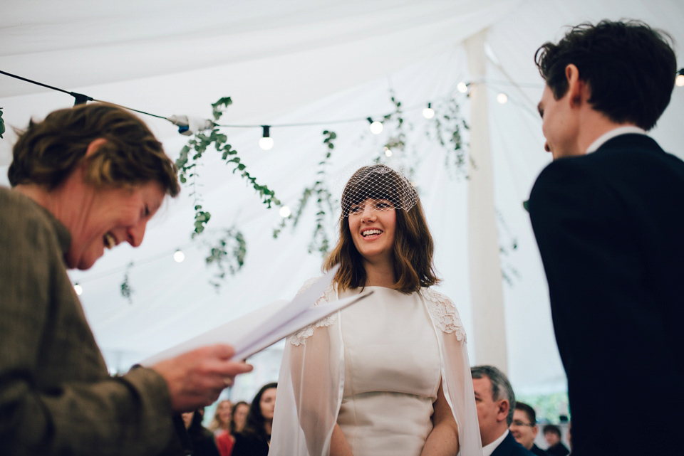 Two ceremonies and a second hand dress for a relaxed and informal family garden wedding. Photography by Dan Walker. Two ceremonies and a second hand dress for a relaxed and informal family garden wedding. Photography by Dan Walker.