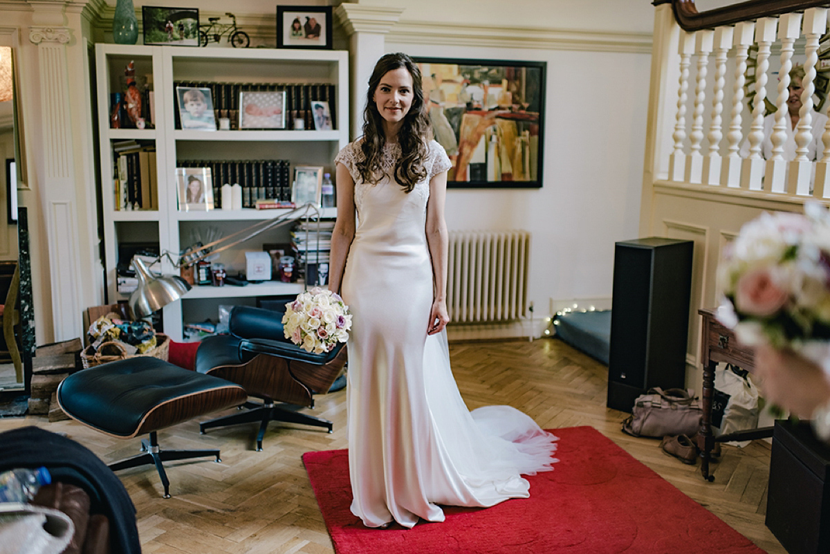 Bride Hannah wore a Gemy Maalouf gown for her glamrous Botleys Mansion Wedding. Photography by Jacqui McSweeney.