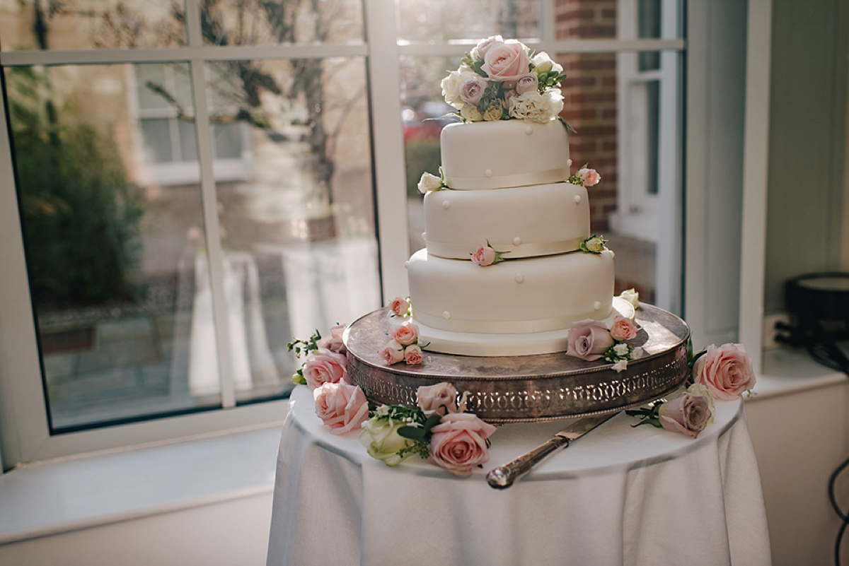 Bride Hannah wore a Gemy Maalouf gown for her glamrous Botleys Mansion Wedding. Photography by Jacqui McSweeney.