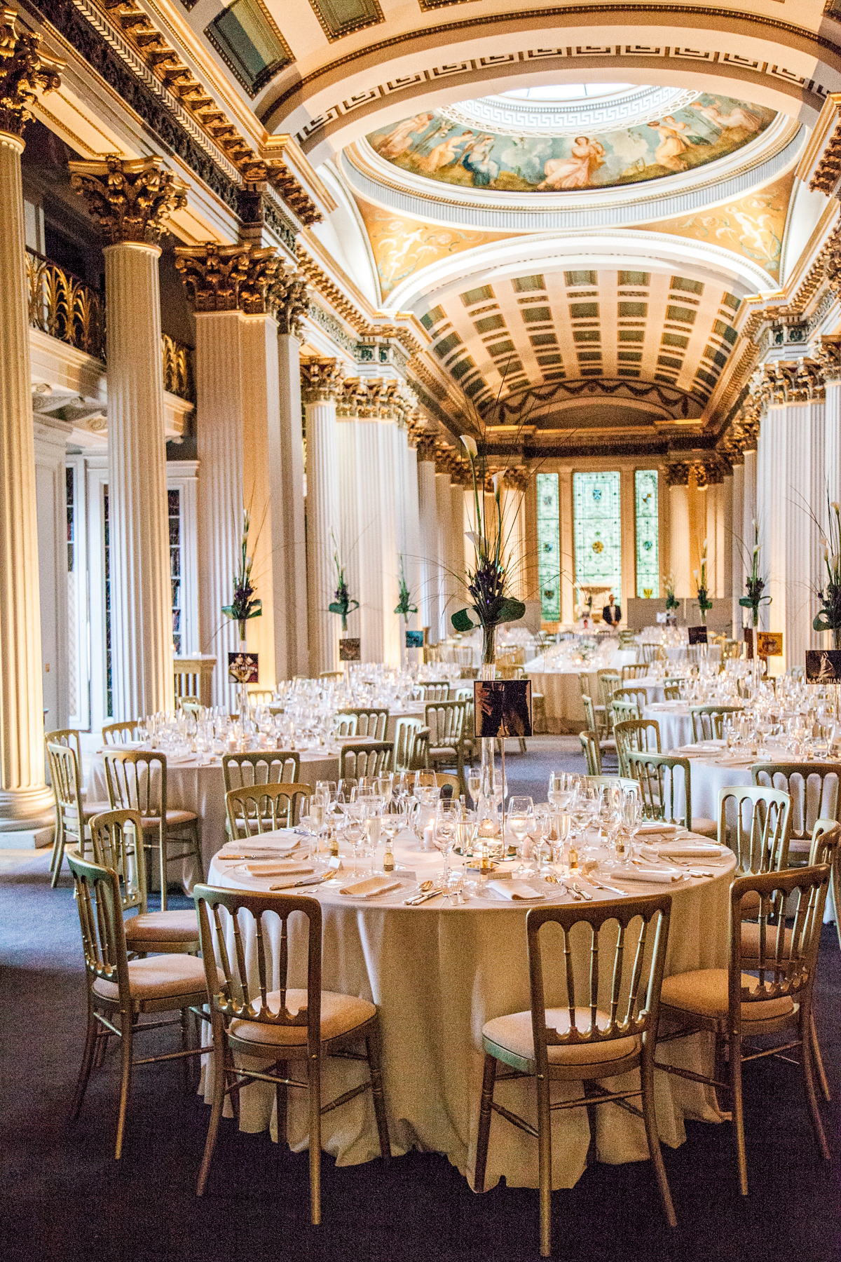 The bride wore a Catherine Deane gown for her Autumn wedding in Edinburgh. Photography by Carley Buick.