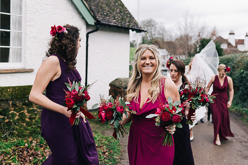 A Suzanne Neville gown for a 1940's Goodwood Vintage inspired winter wedding. Images by Eclection Photography.