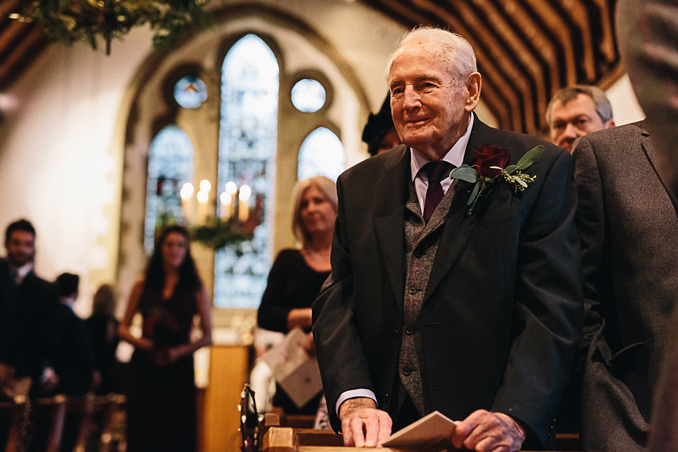 A Suzanne Neville gown for a 1940's Goodwood Vintage inspired winter wedding. Images by Eclection Photography.