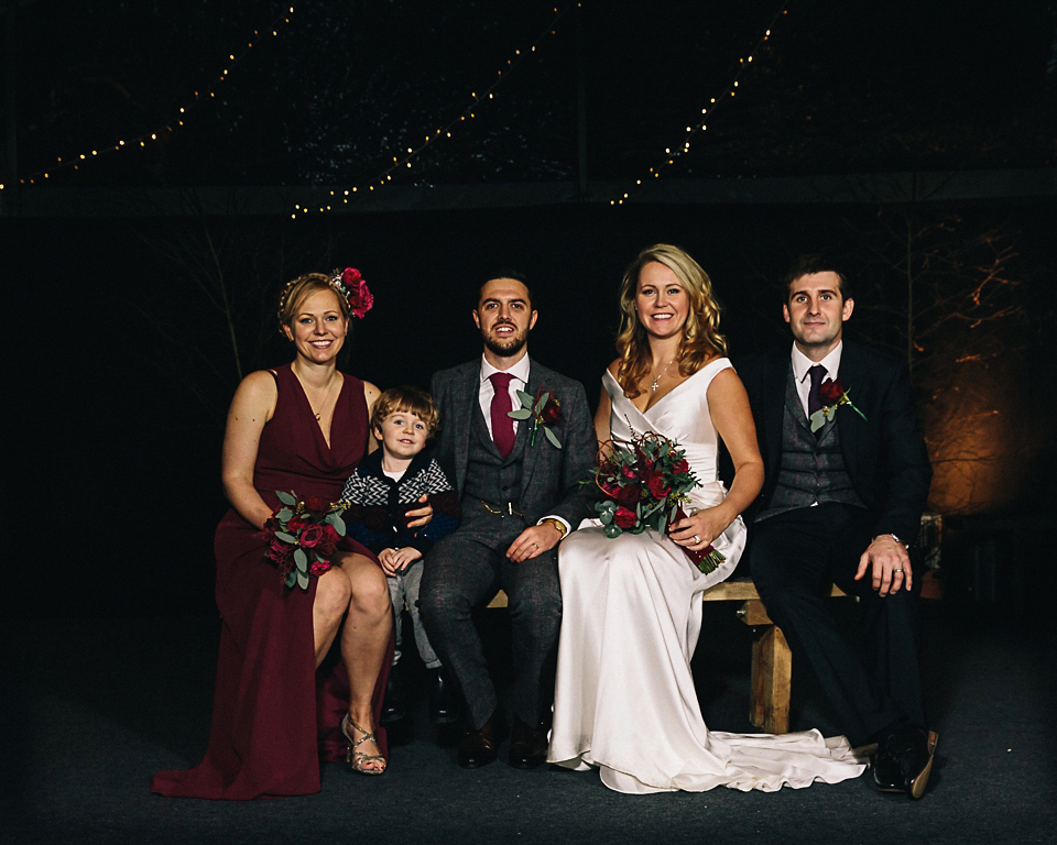 A Suzanne Neville gown for a 1940's Goodwood Vintage inspired winter wedding. Images by Eclection Photography.