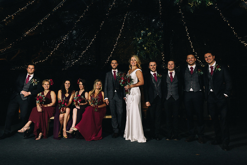 A Suzanne Neville gown for a 1940's Goodwood Vintage inspired winter wedding. Images by Eclection Photography.