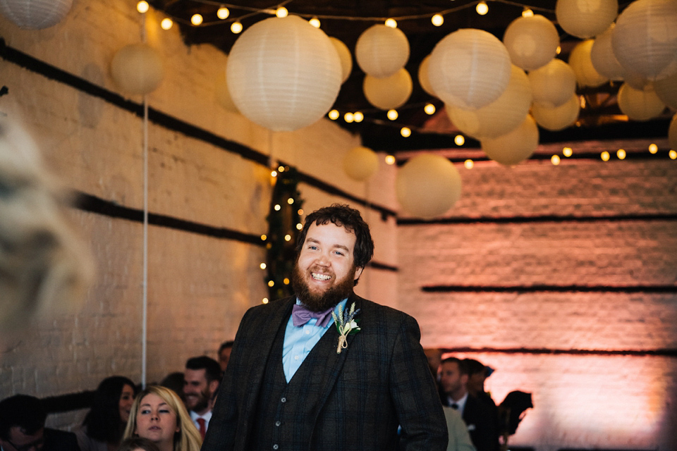 A rainy day, Spring barn wedding at Lillibrooke Manor. The bride wore Mori Lee. Photography by Ed Godden.