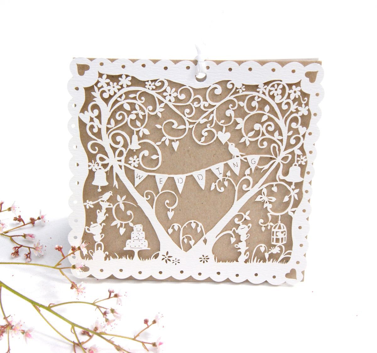 Lasercut wedding stationery by Hummingbird Card Company. Lasercut wedding stationery by Hummingbird Card Company.
