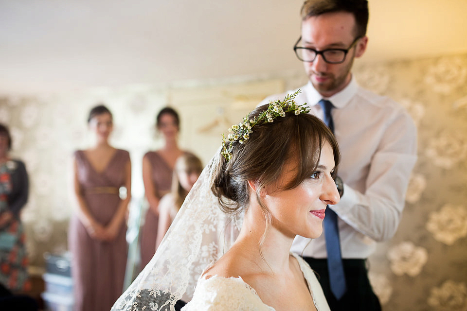 Sophie wears a Lusan Mandongus gown for her relaxed English country garden wedding. Images by Ayesha Photography.