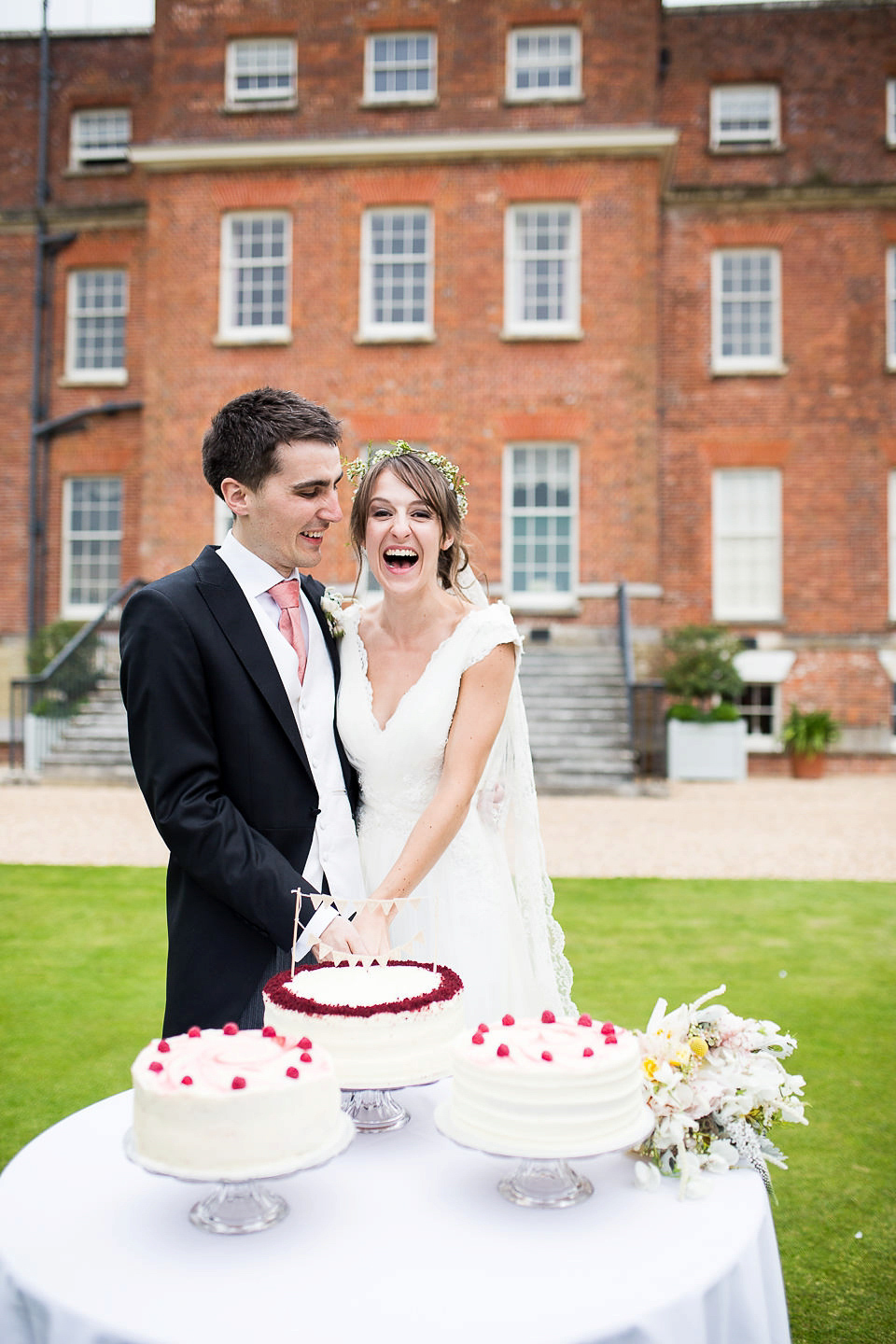 Sophie wears a Lusan Mandongus gown for her relaxed English country garden wedding. Images by Ayesha Photography.