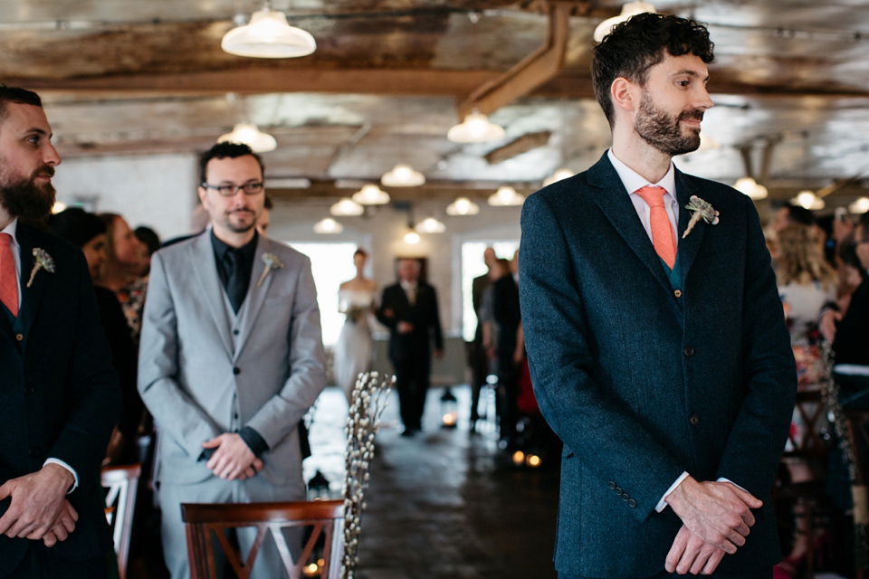 An industrial and geometric inspired wedding in Scotland. Photography by Caro Weiss.