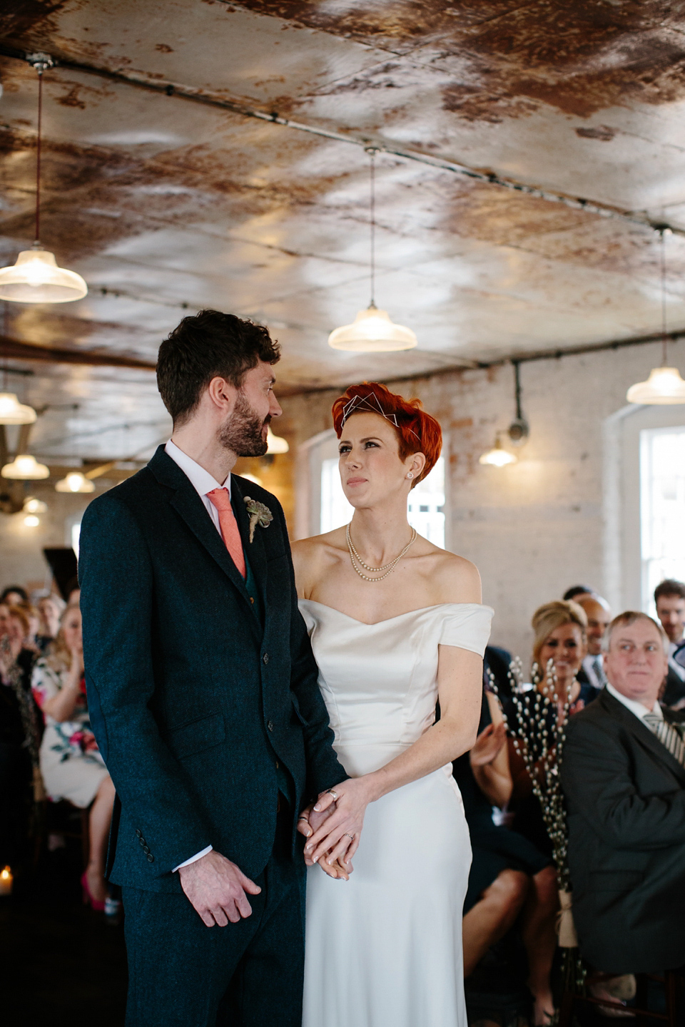 An industrial and geometric inspired wedding in Scotland. Photography by Caro Weiss.