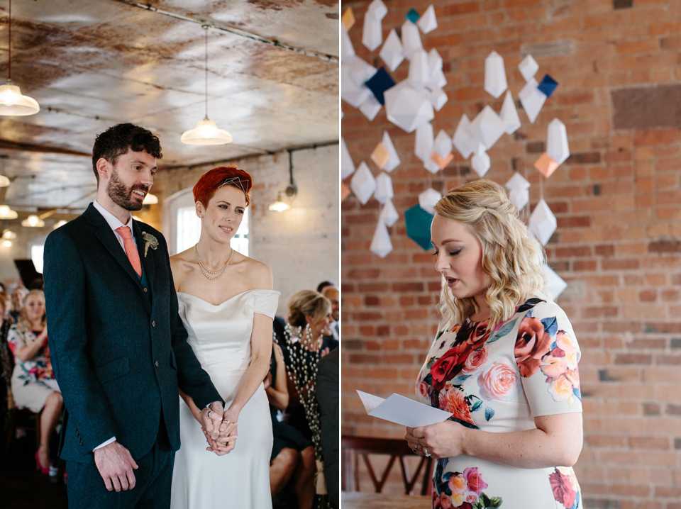 An industrial and geometric inspired wedding in Scotland. Photography by Caro Weiss.