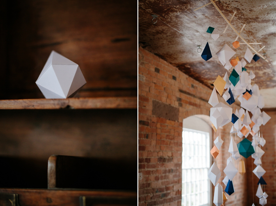 An industrial and geometric inspired wedding in Scotland. Photography by Caro Weiss.