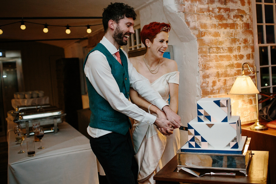 An industrial and geometric inspired wedding in Scotland. Photography by Caro Weiss.