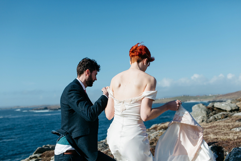 An industrial and geometric inspired wedding in Scotland. Photography by Caro Weiss.