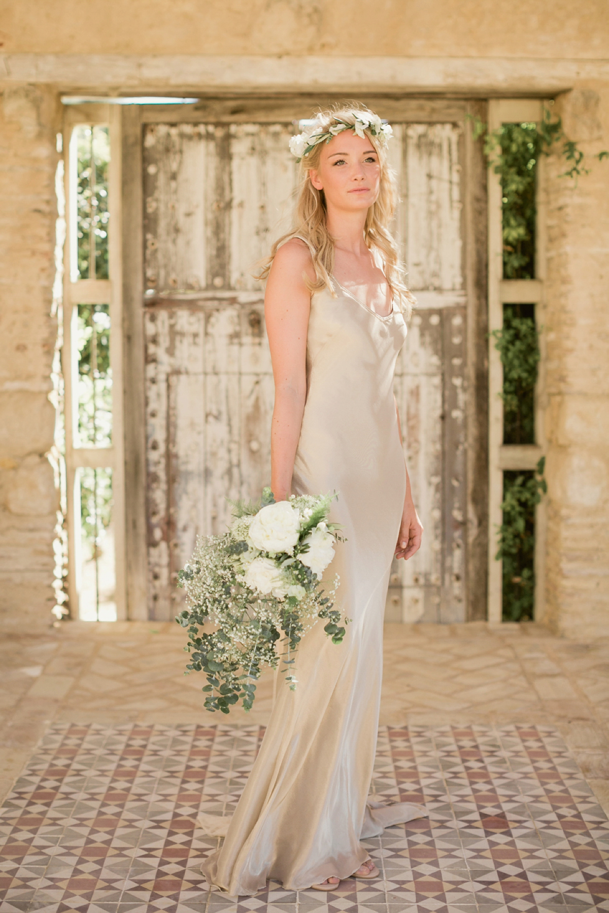 A Gold Slip Dress For A Sun Soaked, Atmospheric Party Wedding in Spain ...