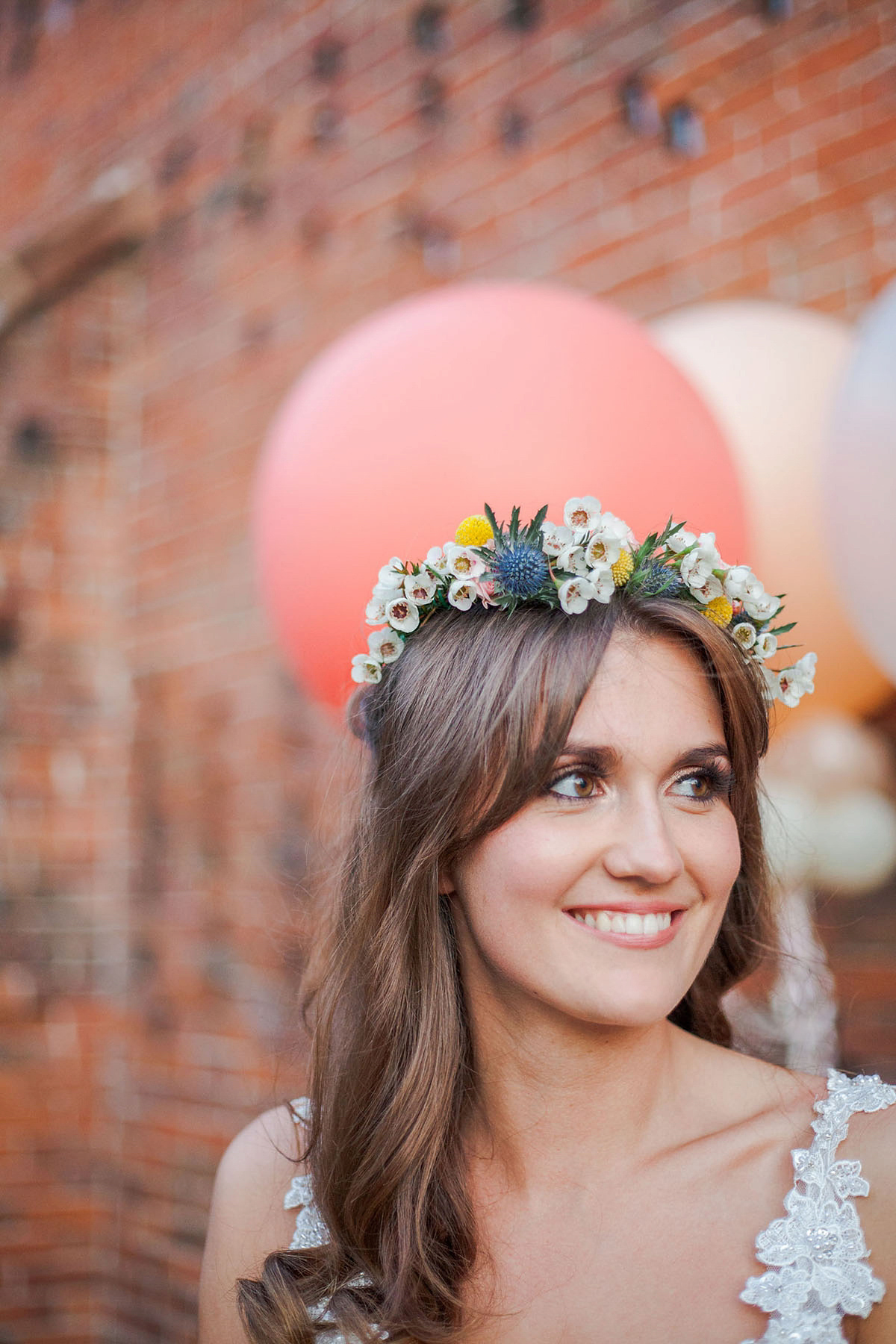 Abigail wore a backless Pronovias gown for her colourful Summer wedding at Shustoke Barn. Photogrpahy by Ria Beth.