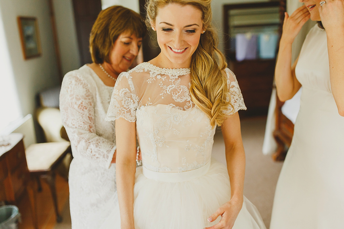 Lisa wears an Elizabeth Stuart gown for her romantic wedding in Northern Ireland. Photography by Marc Lawson.