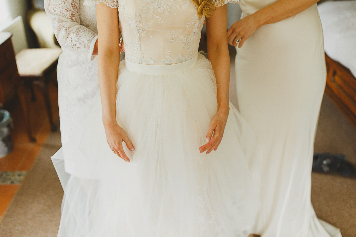 Lisa wears an Elizabeth Stuart gown for her romantic wedding in Northern Ireland. Photography by Marc Lawson.