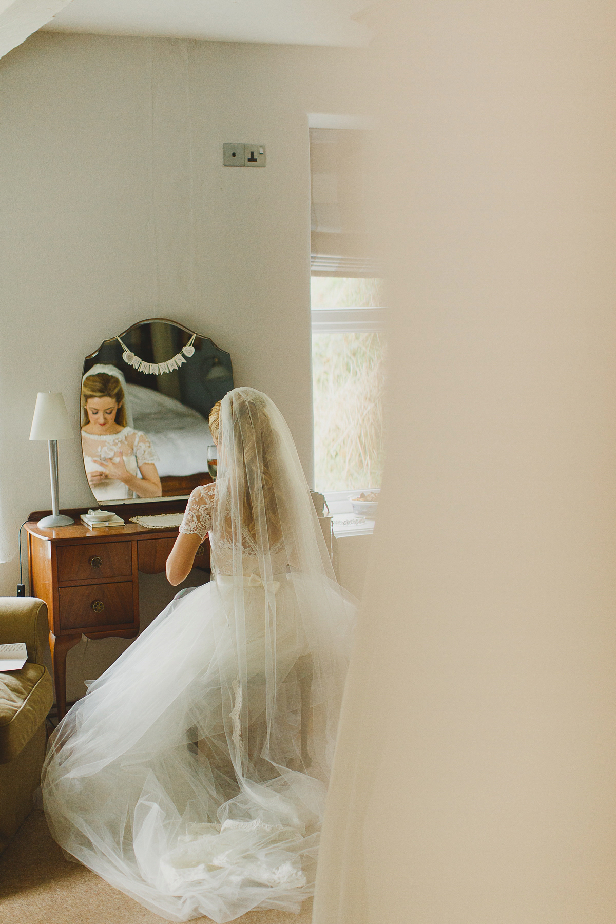 Lisa wears an Elizabeth Stuart gown for her romantic wedding in Northern Ireland. Photography by Marc Lawson.