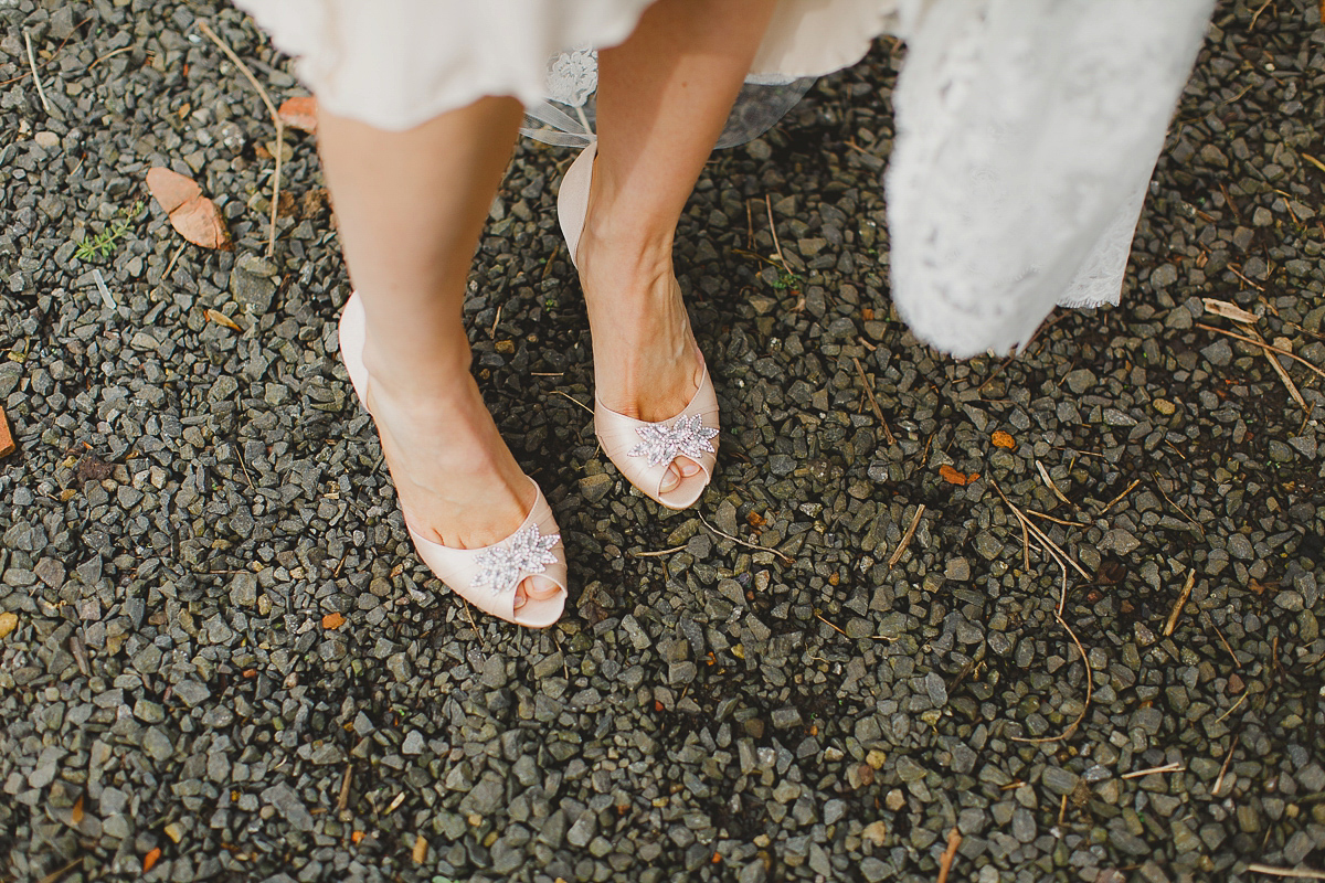 Lisa wears an Elizabeth Stuart gown for her romantic wedding in Northern Ireland. Photography by Marc Lawson.