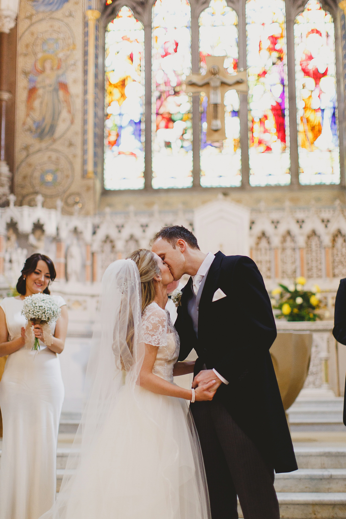 Lisa wears an Elizabeth Stuart gown for her romantic wedding in Northern Ireland. Photography by Marc Lawson.