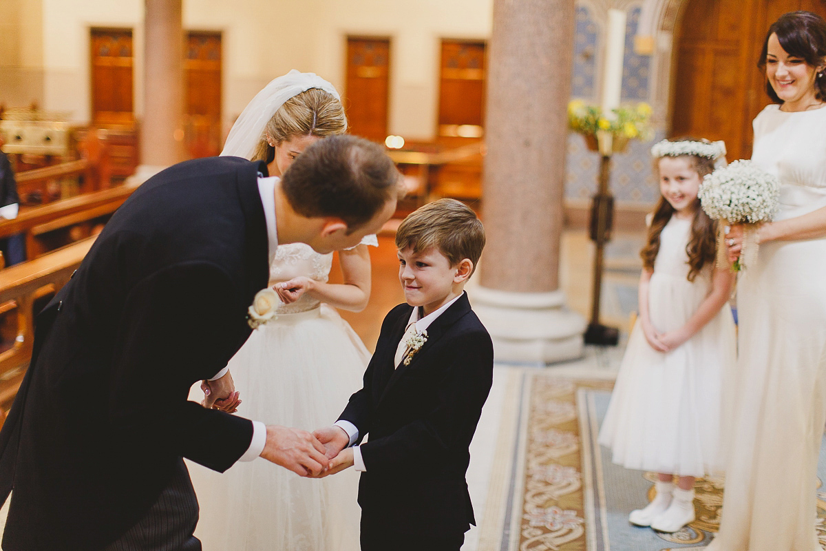 Lisa wears an Elizabeth Stuart gown for her romantic wedding in Northern Ireland. Photography by Marc Lawson.