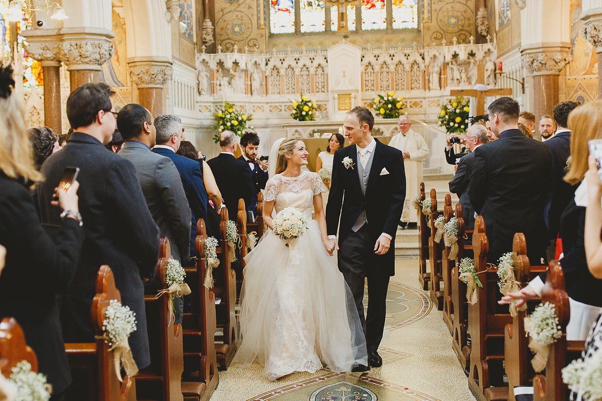 Lisa wears an Elizabeth Stuart gown for her romantic wedding in Northern Ireland. Photography by Marc Lawson.