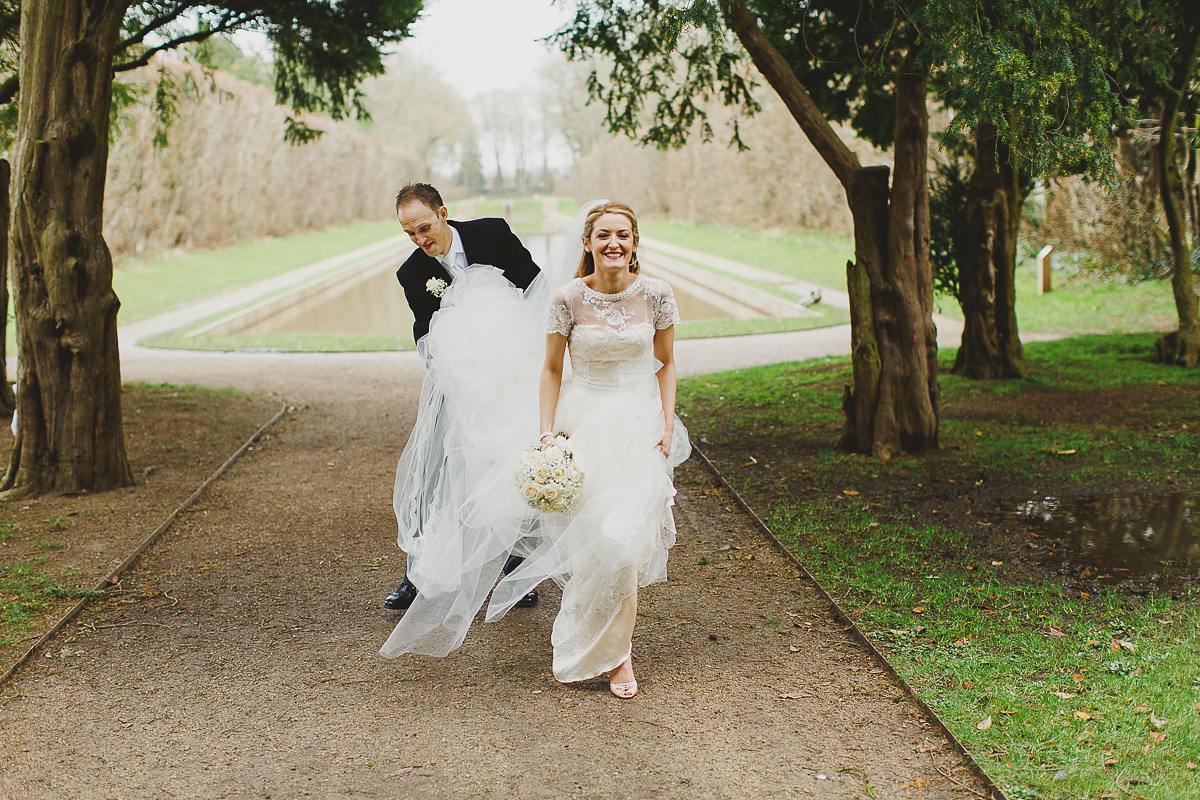 Lisa wears an Elizabeth Stuart gown for her romantic wedding in Northern Ireland. Photography by Marc Lawson.