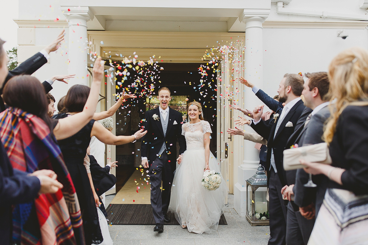 Lisa wears an Elizabeth Stuart gown for her romantic wedding in Northern Ireland. Photography by Marc Lawson.