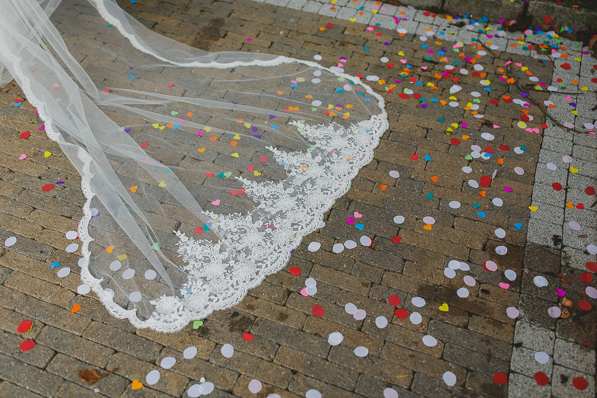 Lisa wears an Elizabeth Stuart gown for her romantic wedding in Northern Ireland. Photography by Marc Lawson.