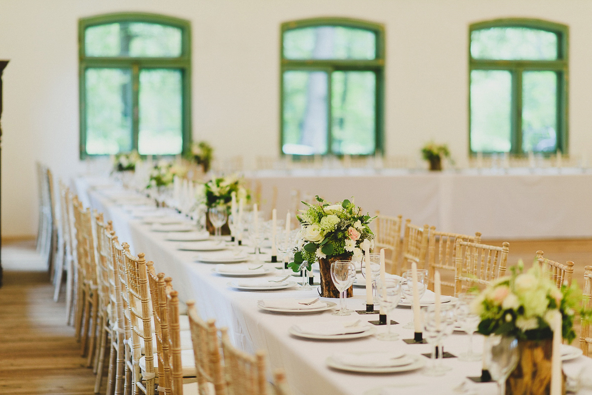 Roxana wore a Pronovias gown for her intimate summer wedding in Romania.