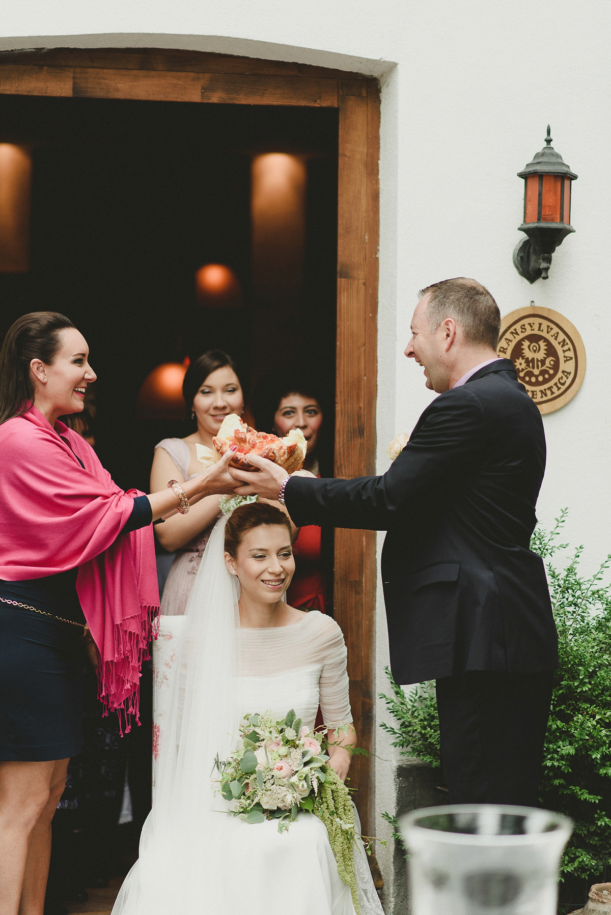 Roxana wore a Pronovias gown for her intimate summer wedding in Romania.