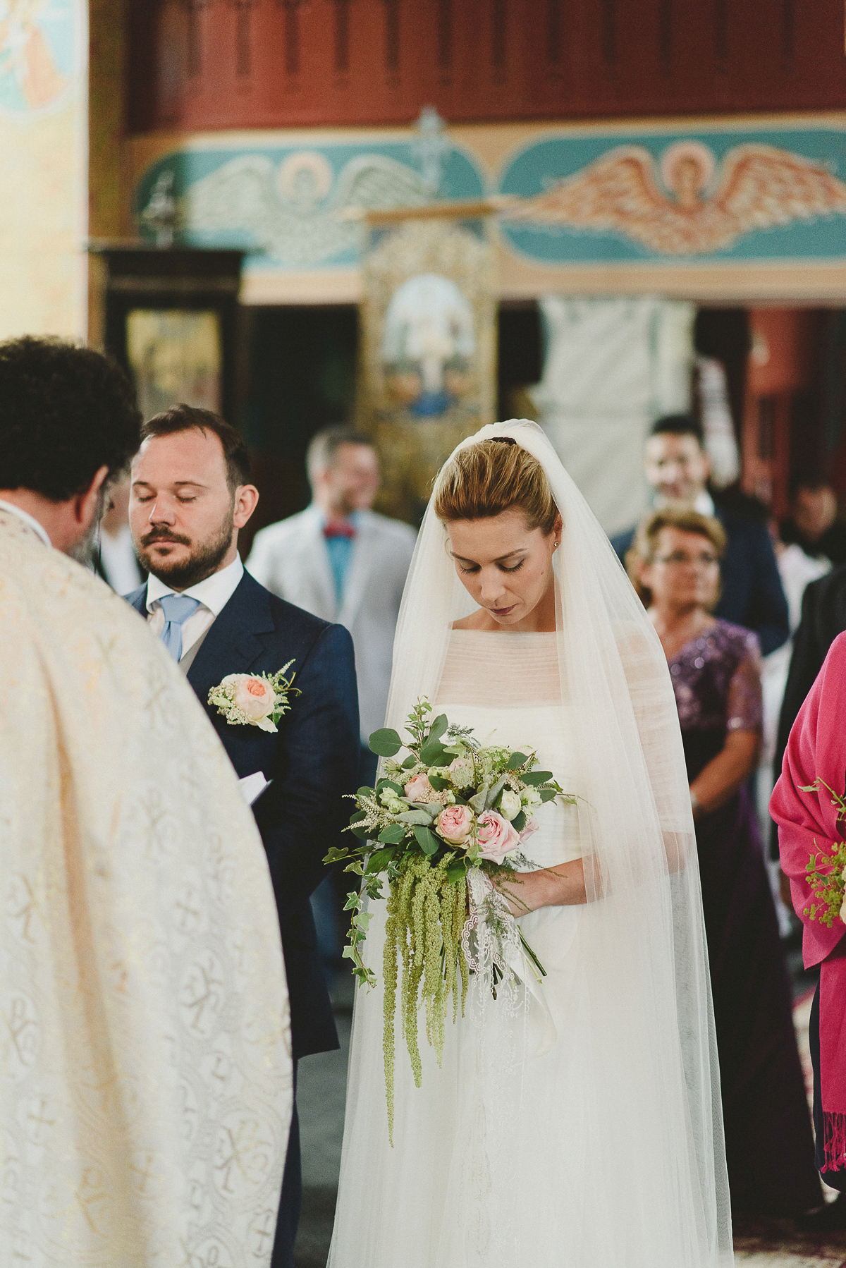 Roxana wore a Pronovias gown for her intimate summer wedding in Romania.