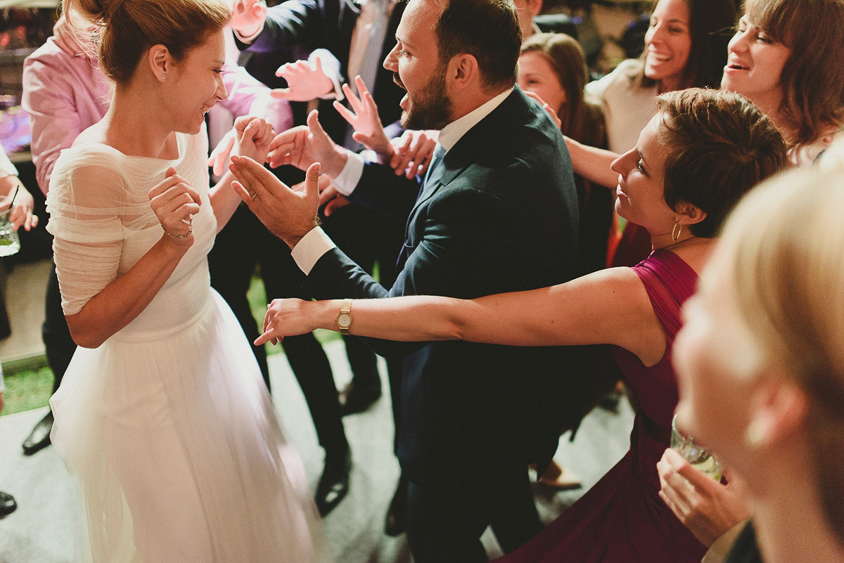 Roxana wore a Pronovias gown for her intimate summer wedding in Romania.