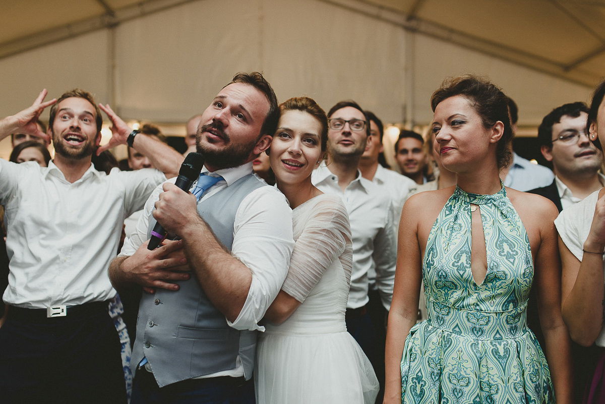 Roxana wore a Pronovias gown for her intimate summer wedding in Romania.