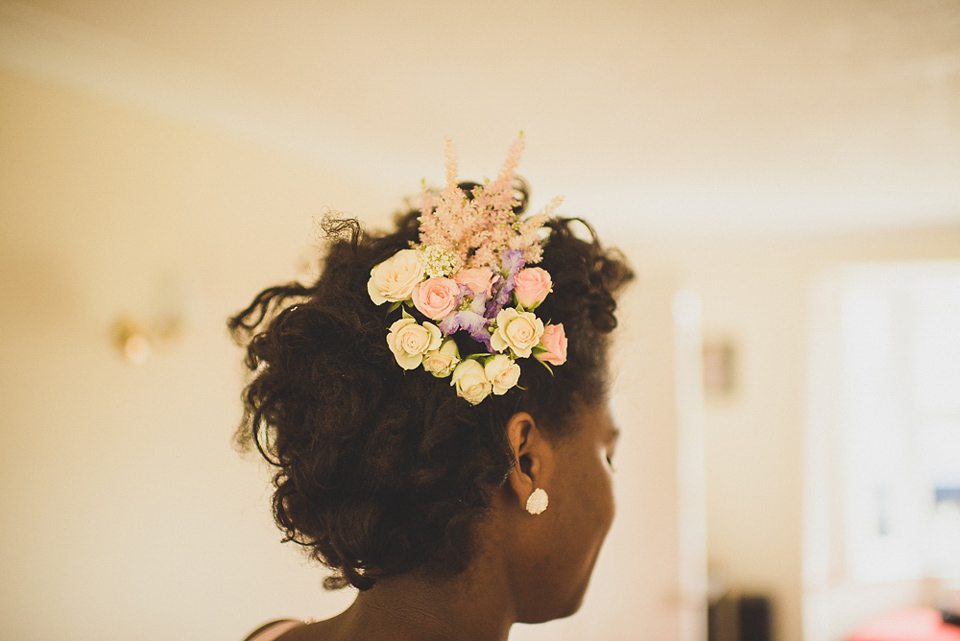 A beautiful bride wearing glasses and an Alfred Angelo gown for her Christian wedding. Photography by Matt Penberthy.