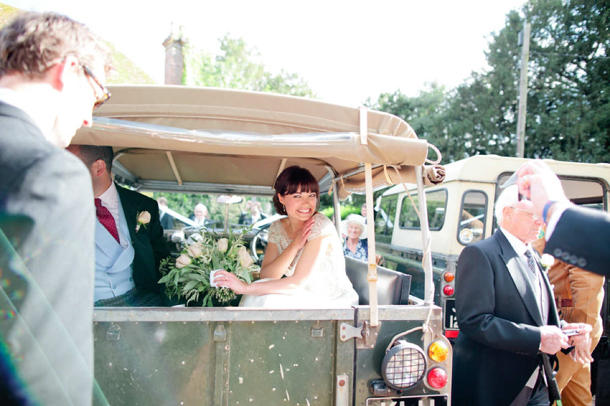 Sarah wore a Halfpenny London gown for her elegant English country garden wedding.  Photography by Helen Cawte.