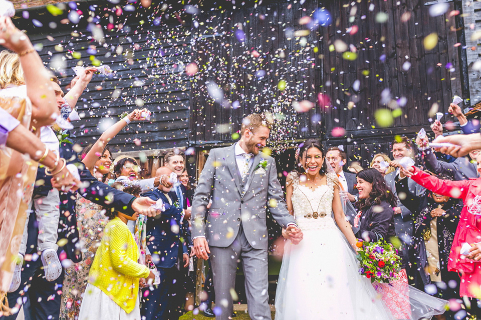 A handmade dress for a colourful and rustic, country barn wedding in the Spring. Images by ELS Photography. A handmade dress for a colourful and rustic, country barn wedding in the Spring. Images by ELS Photography.
