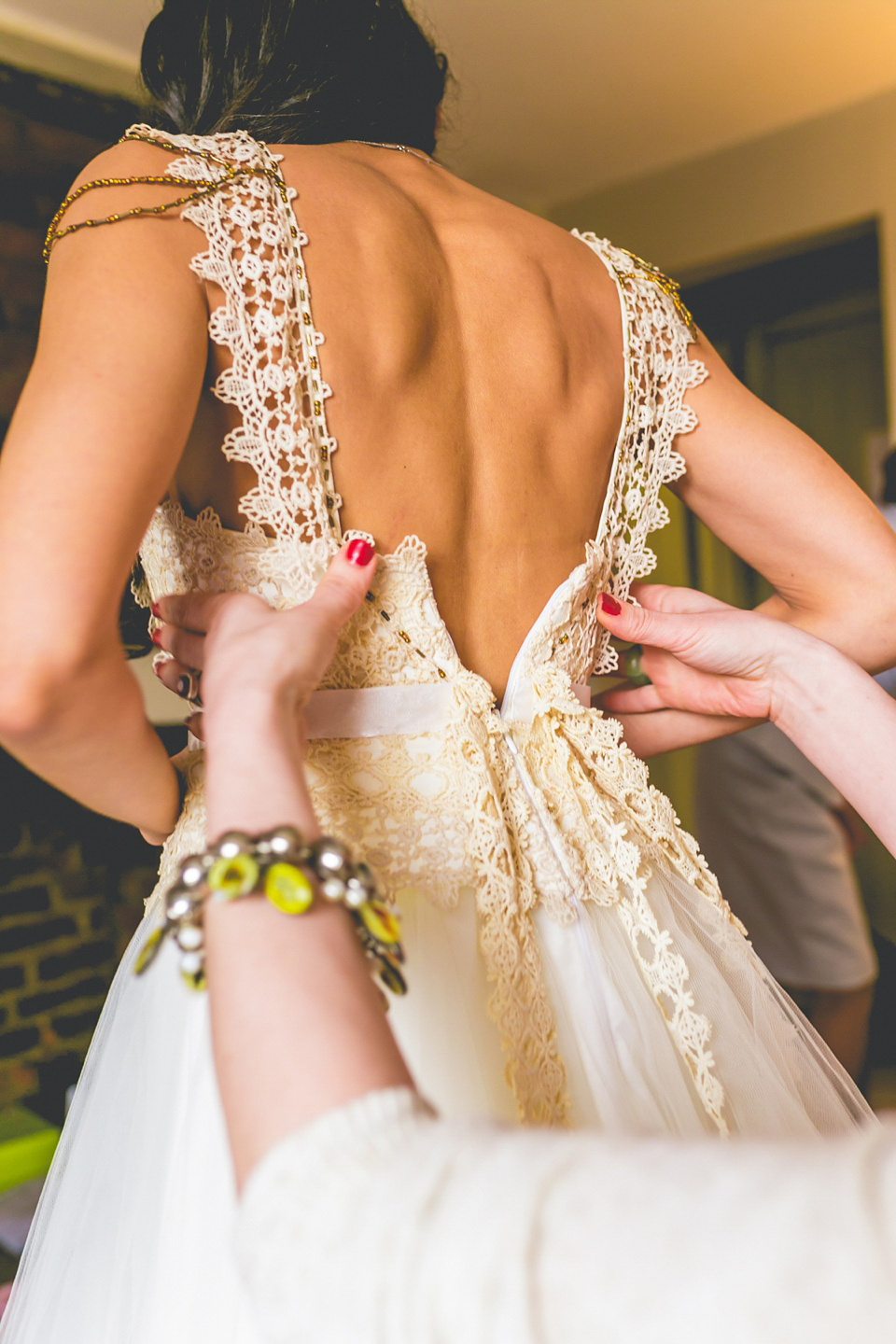 A handmade dress for a colourful and rustic, country barn wedding in the Spring. Images by ELS Photography. A handmade dress for a colourful and rustic, country barn wedding in the Spring. Images by ELS Photography.