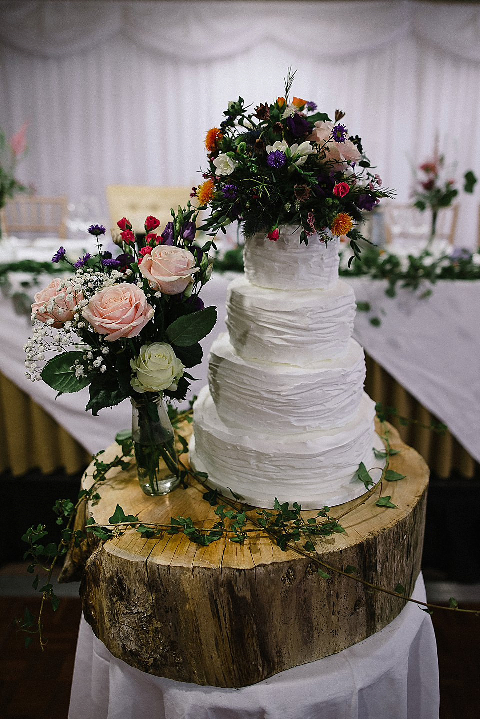 Karen wore a wedding dress with epaulettes for her Irish castle wedding in the Autumn. Photography by Epic Love.