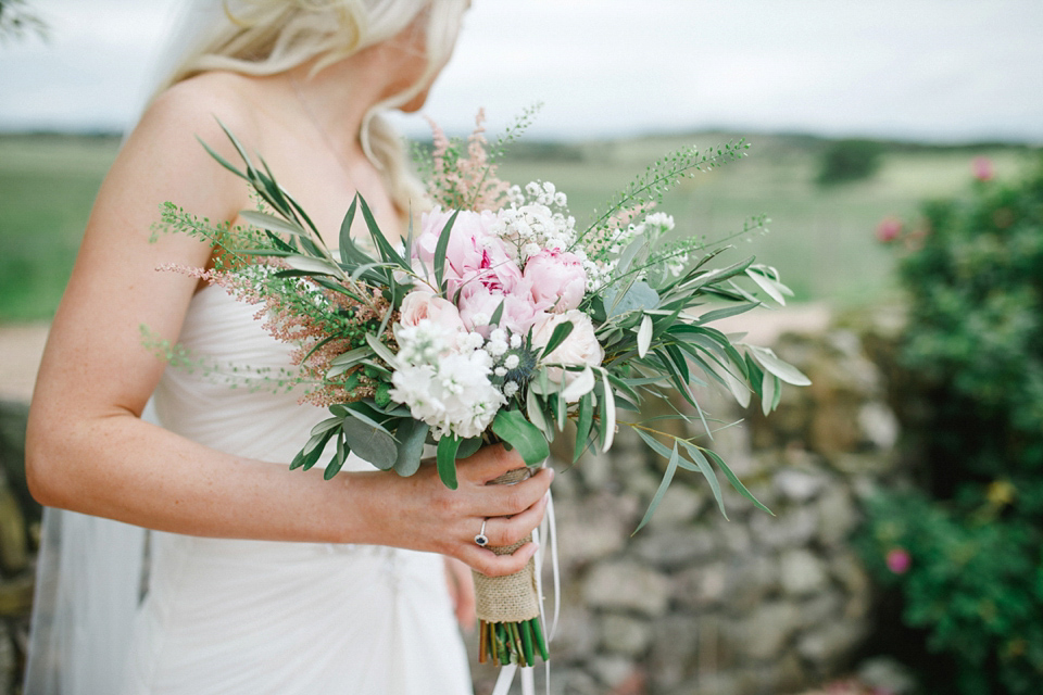 Mhairi wore an Enzoani gown for her rustic vintage inspired barn wedding in Scotland. Photography by The Gibsons.
