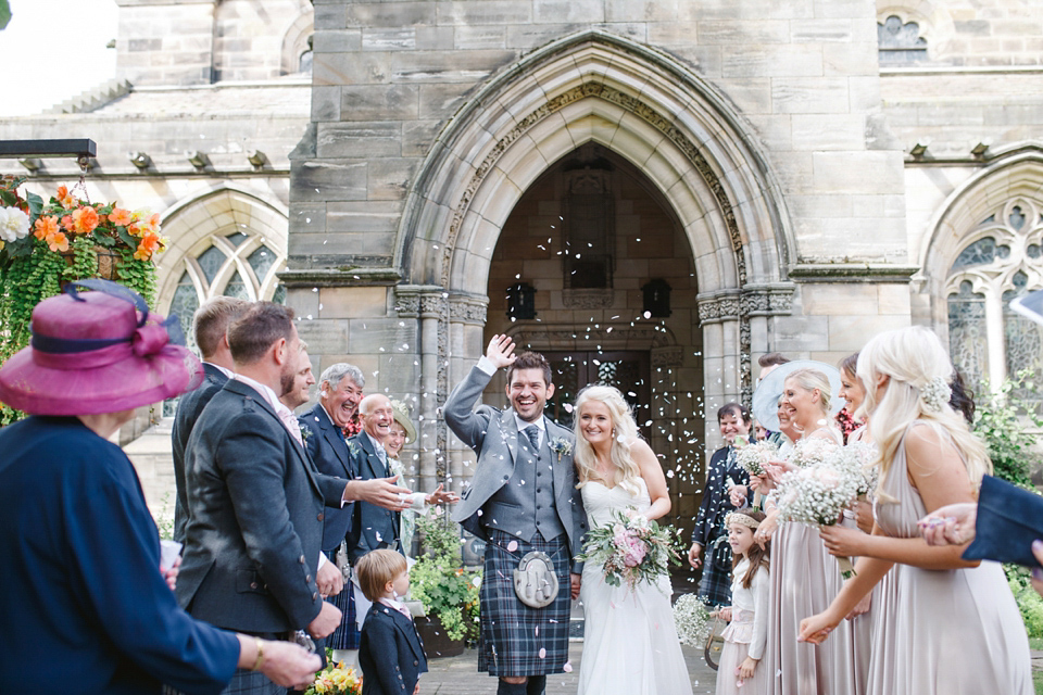 Mhairi wore an Enzoani gown for her rustic vintage inspired barn wedding in Scotland. Photography by The Gibsons.