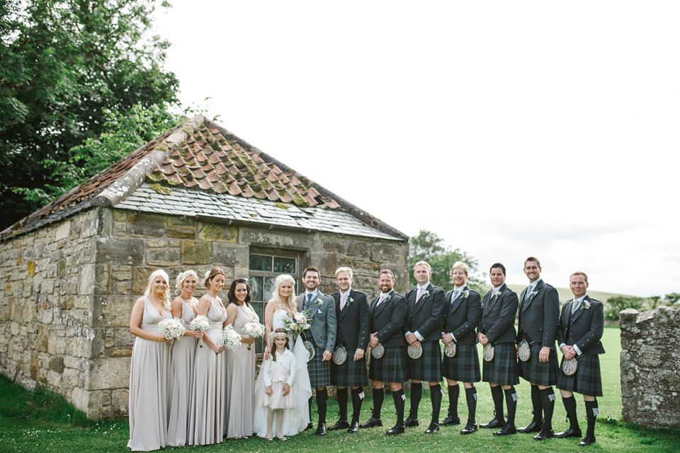 Mhairi wore an Enzoani gown for her rustic vintage inspired barn wedding in Scotland. Photography by The Gibsons.